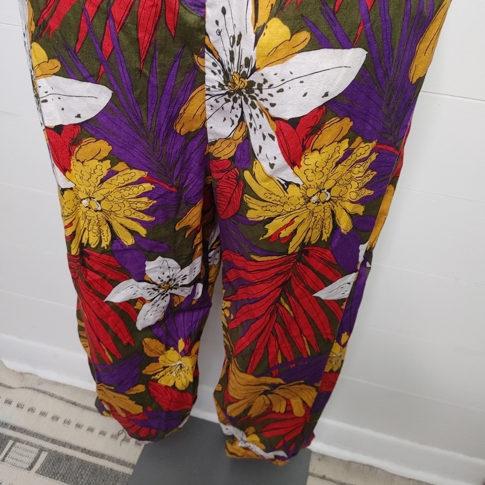Vintage Bobbie Bee Tropical Cotton Jumpsuit Size 8 - Picture 9 of 14